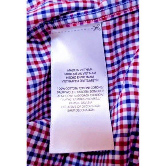 Ralph Lauren Mens Large Red Blue Stripe Check Long Sleeve Embroidered Logo Shirt - Picture 12 of 12